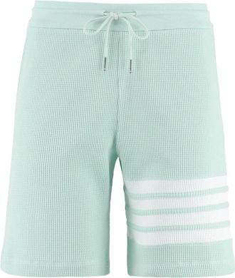 Thom Browne Katoenen shorts met tricolor en gestreept detail - Dames - Bermuda - Groen - S - Katoen - Korte Broeken