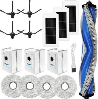 OEM Accesorios Aplicables Para La Pieza De Repuesto Del Robot Aspirador Ecovacs Deebot X5 Omni / X5 Pro: Cepillos Giratorios + 4 Pa&ntilde;os + 3 Bolsas Para Pol
