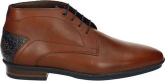 Floris Van Bommel Zakelijke Midden Cognac Leren Schoenen - Heren - Veterlaarzen - Bruin - 45 1/2 EU - Leer - Schoenen