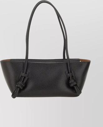 Hereu textured shoulder bag knotted handles