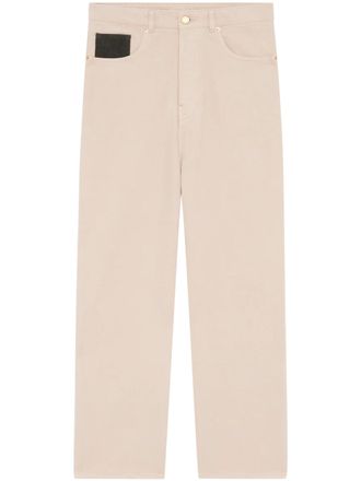 Dr&ocirc;le de Monsieur Straight-Cut Trousers with Distinctive Corduroy Patch
