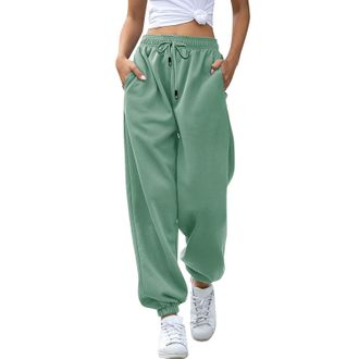 Generic WomenS Plain Tracksuit - WomenS Stretch Lounge Sweatpants Fashion Joggers Pants With Pockets Tapered Leg Trousers Hip Hop Hiking Gym Jogging Pants Bag