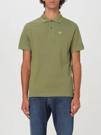 Barbour Polo in piquet con logo ricamato
