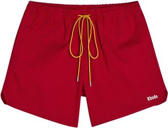 Rhude Rhude Classic Logo-embroidered Cotton Shorts - Red And White - XL