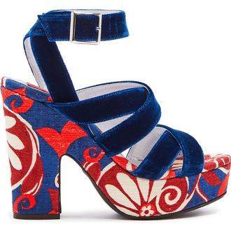 La DoubleJ Medal Wedge Moonflower Navy at Nordstrom, Size 40 It