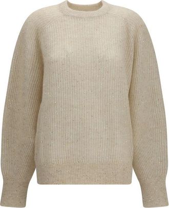 Brunello Cucinelli Beige Mohair Womens Sweatshirt