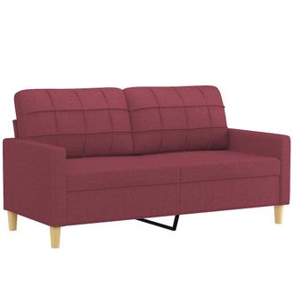 vidaXL Sof&aacute; De 2 Plazas De Tela Rojo Tinto 140 Cm Vidaxl