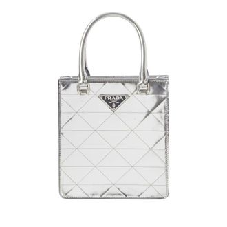 Prada Pre-owned Prada Metallic Spazzolato Leather Triangle Tote Ladies VPRFQFUKMAJSMT16