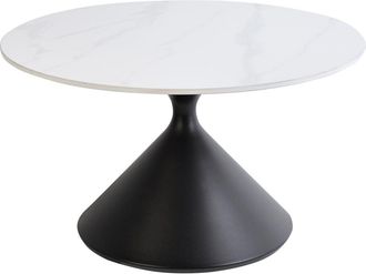 Beliani Mesa de centro Cer&aacute;mica Negro Blanco