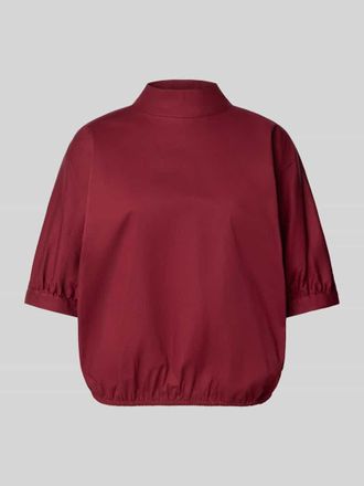 Emily van den Bergh Regular Fit Schluppenbluse mit 1/2-Arm in Bordeaux, Gr&ouml;&szlig;e 40