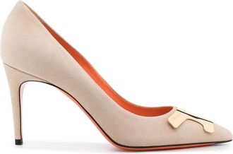 Santoni 85mm suede pumps - women - Suede - 36 1/2 - Neutrals
