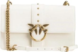Pinko Classic Love One - Dames - Schoudertassen - Beige - ONE Size - Leer - Tassen