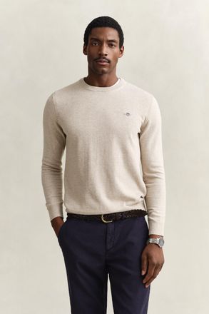 GANT Men Cotton Crew Neck Sweater (XXXL) OAT MELANGE