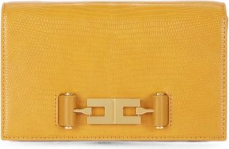 Elisabetta Franchi Tracolla Slim con Catena Groumette - Dames - Schoudertassen - Oranje - ONE Size - Polyester - Tassen