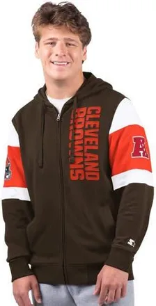 Starter Mens Starter Brown Cleveland Browns Extreme Full-Zip Hoodie at Nordstrom, Size Xx-Large