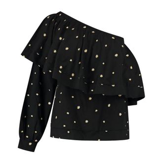 Rough Studios Dames, Blouses & Shirts, Zwart, Maat: L Katoen