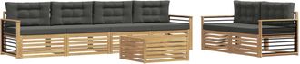 vidaXL Conjunto De Sof&aacute;s De Exterior 7 Uds. Blanco Y Antracita Vidaxl