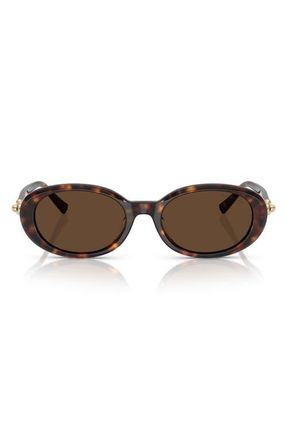 Tiffany & Co. 54mm Oval Sunglasses in Havana /Light Brown at Nordstrom