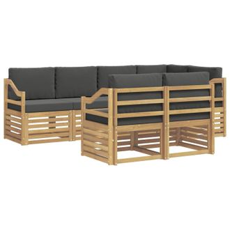 vidaXL Conjunto De Sof&aacute;s De Exterior 7 Pcs Blanco Y Antracita Vidaxl