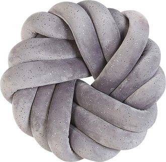 Beliani Beliani - Coj&iacute;n De Terciopelo Gris Claro 30 X 30 Cm Accesorio Suave Moderno Akola