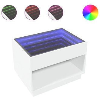 Berkfield Home Coffee Table with Infinity LED White 70x50x50 cm | Size: 70 x 50 x 50 cm