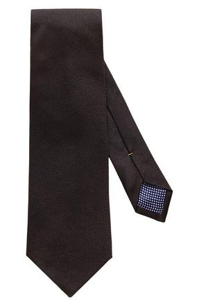 Eton Solid Silk Tie in Black at Nordstrom