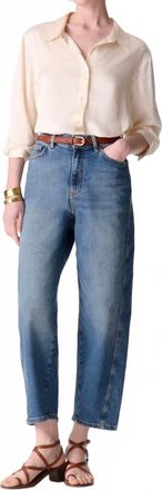 Vanessa Bruno Caleb High Waisted Barrel Cut Jeans In Bleu Gris
