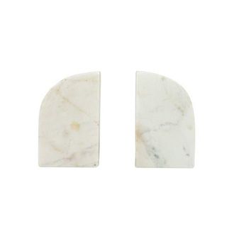 Foreside Home And Garden 7 x 9 Large Premium Luxury White Marble Stone Decorative Arch Bookends, Set of 2 at Nordstrom