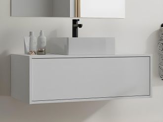 Vente-Unique Mobile per bagno sospeso con lavabo singolo 94 cm Bianco - TEANA II