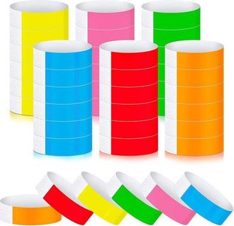 OEM Paquete De 600 Pulseras De Papel, Pulseras Autoadhesivas Impermeables Para Festivales, Fiestas, Eventos Y Viajes, Color Azul