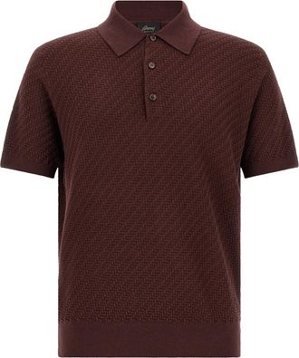 Brioni Purple Cotton Polo Mens Shirt