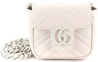Gucci Gg Marmont Flap Belt Bag Matelass&eacute; Leather Mini (Authentic Pre-Loved)