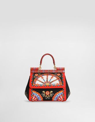 Dolce & Gabbana Small Carretto-print Sicily Handbag - Woman Handbags Multicolor Onesize