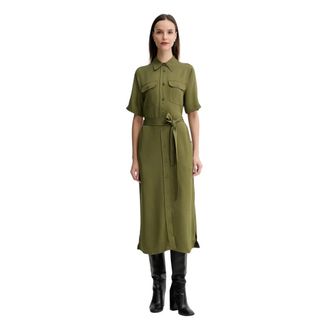 GANT Utility Shirt Dress - Dames - Shirt Kleedjes - Groen - XS - Kleedjes