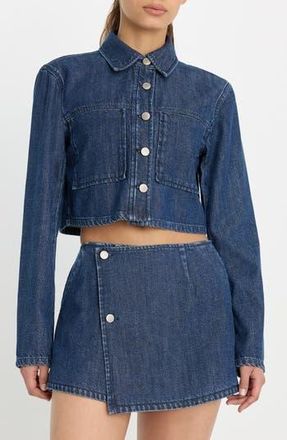 Good American Cropped Denim Jacket in Indigo1187 at Nordstrom Rack, Size X-Large