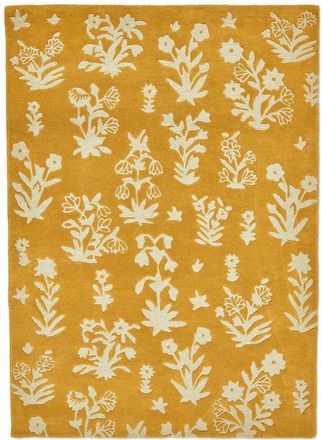 Sanderson Designer Teppich Woodland Glade Gold - handgetuftet, aus 100% reiner Schurwolle