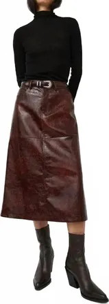 No.6 Store Aimee Midi Skirt In Brown Crackle