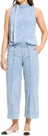 FDJ Peg Pull-On Wide Crop Trousers In Powder Wash