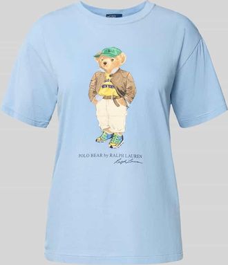 Polo Ralph Lauren T-Shirt mit Label-Motiv-Print in Hellblau, Größe XL