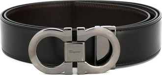 Ferragamo Smooth Leather Reversible Gancini Belt