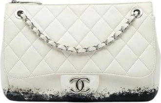 Chanel Pre-owned Quilted Lambskin Shoulder Bag - Dames - Vintage Schoudertas - Wit - ONE Size - Leer - Vintage