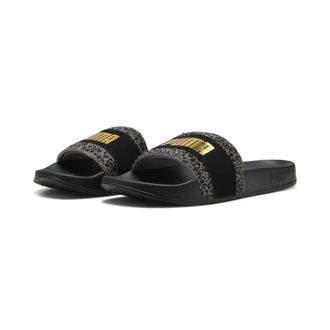 Puma Womens Leadcat 2.0 Animal Flair Slide Sandal, Black Gold, 8 UK