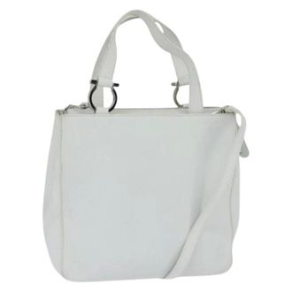 Ferragamo Pre-owned Handbags, female, White, Size: ONE SIZE Pre-owned Leather Handbag