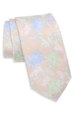 Nordstrom Marmor Floral Silk Jacquard Tie in Taupe at Nordstrom