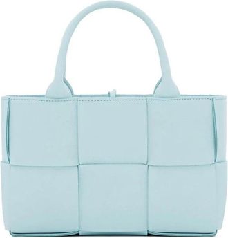 Bottega Veneta Lamb Leather Tote Bag - Dames - Shoppers - Blauw - ONE Size - Leer - Tassen