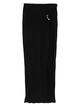 Jean Paul Gaultier Midi-rok met ringdetail en zijsplit - Zwart