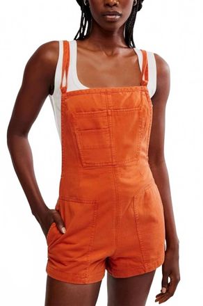 Free People Tough Love Shortall Romper In Cinnamon Stick