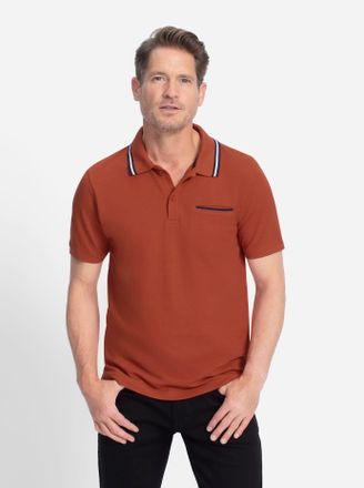 Catamaran Kurzarmshirt CATAMARAN Kurzarm-Poloshirt, Herren, Gr. 44/46, rot (rostrot), 100% Baumwolle, unifarben, Shirts Kurzarmshirt