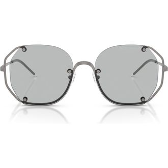 Emporio Armani 54mm Irregular Sunglasses in Matte Gunmetal/Light Grey at Nordstrom