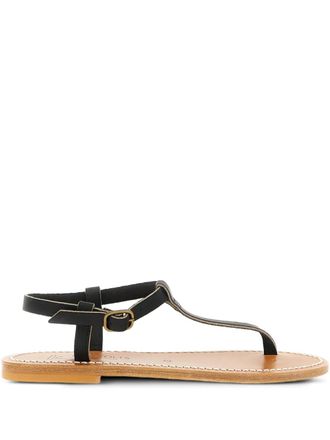 K.Jacques Petrone leather buckle sandals - Black